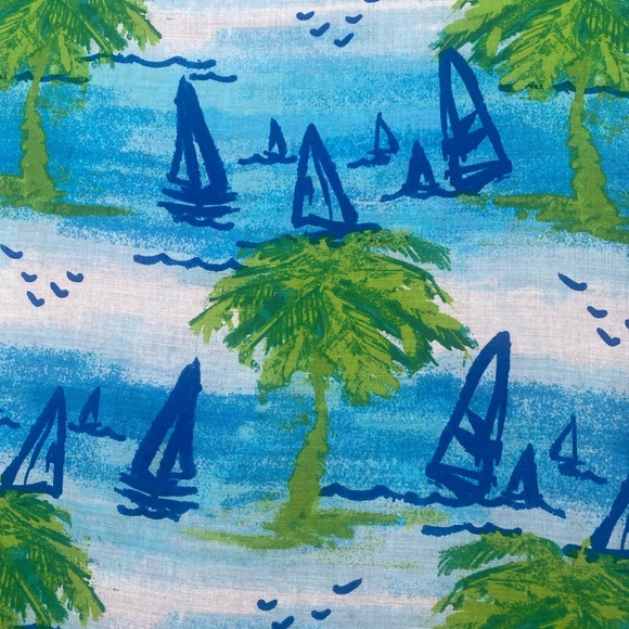 COACH Palm Trees & Sailboats Lightweight SCARF - scarf or wrap! - Picture 5 of 5